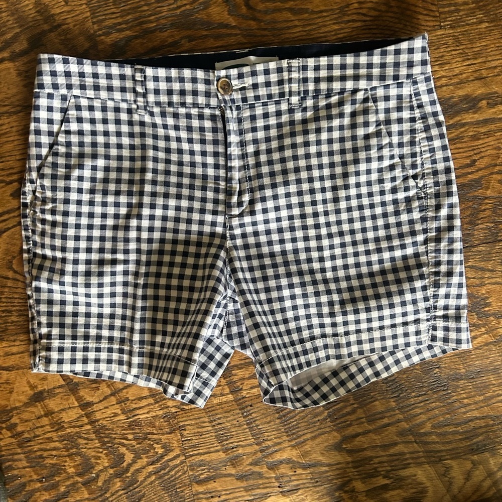 Lot 2 Old Navy Every Day Shorts Mid Rise Botanical Linen & Plaid Size 12 - Picture 4 of 7